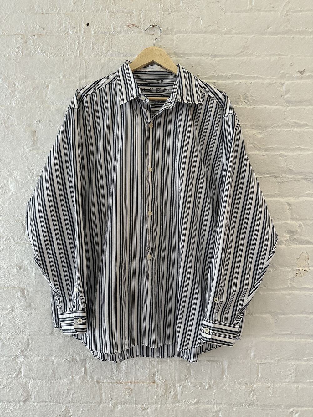 Mfpen Striped Oversized Button Up Shirt